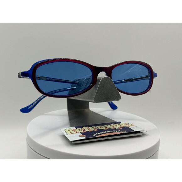 Vintage Y2K Sunglasses NOS 2000s Blue Lens Candies Glean Red & Blue Zyl Frame main image 9